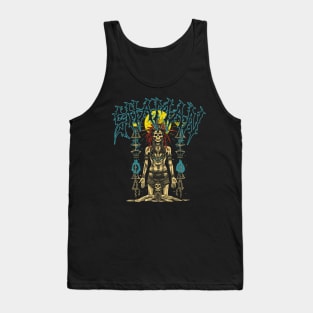 "Shaman Deathcore Dark Art Tee: Tribal Rhythms and Brutal Aesthetics Tank Top